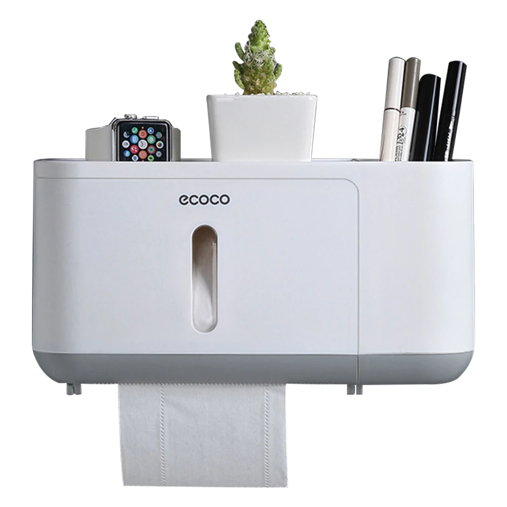 Держатель для бумажных полотенец ECOCO настенный держатель для туалетной бумаги аксессуары для ванной комнаты держатель для бумажных полотенец для ванной комнаты - Цвет: Grey L