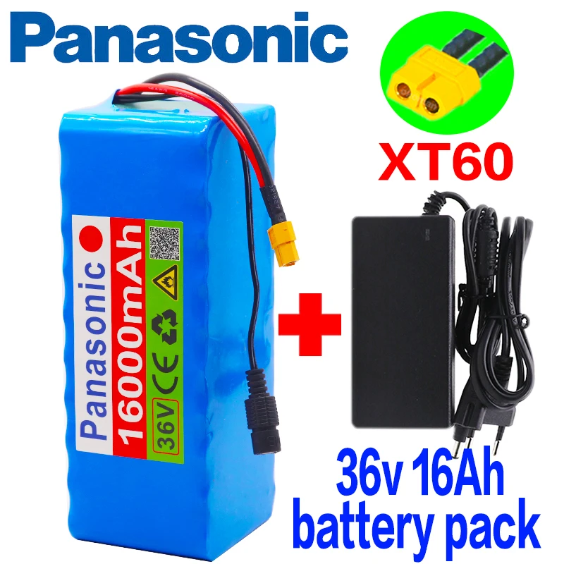 

Panasonic 36v battery xt60 10S4P 16Ah battery pack 500W high power battery 42v 16000mAh Ebike electric bicycle BMS with charger