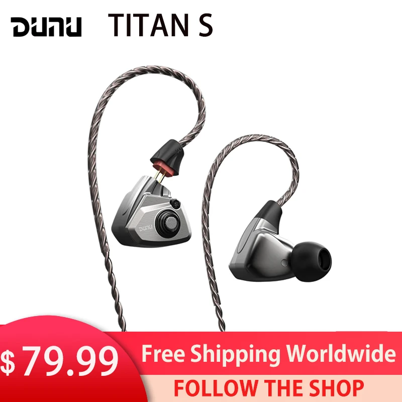 Наушники-вкладыши DUNU TITAN S IEM 11 мм динамическая Φ 0 78 высокочистый посеребренный