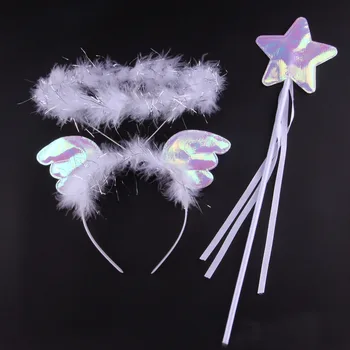 

Heart-shaped Fairy Wand Stick Girl Kids Halo Angel Wing Headband Hairband Headband Hair Hoop Garland for Birthday Carnival