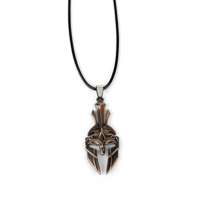 Ретро панк Спартанский шлем героя маска ожерелье для мужчин креативная Мода Рок Рэп кулон ожерелье ювелирные изделия мужские крутые байкерские украшения