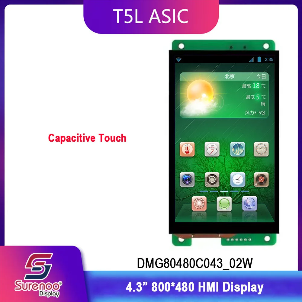 Package WCT1 Dwin T5L HMI интеллектуальный дисплей, DMG80480C043_02W 4," ips 800X480 ЖК-модуль экран резистивный/емкостный сенсорный панель - Цвет: Package WCT1