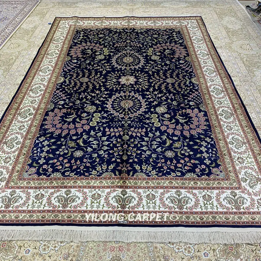 Yilong 6 'x 9' винтажные шелковые коврики ручной работы персидские Цветочные