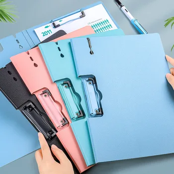 

Morandi A4 File Folder Test Paper Plastic Clip Writing Pad Clipboard Document Organizer Folder Office Supplies School Stationery