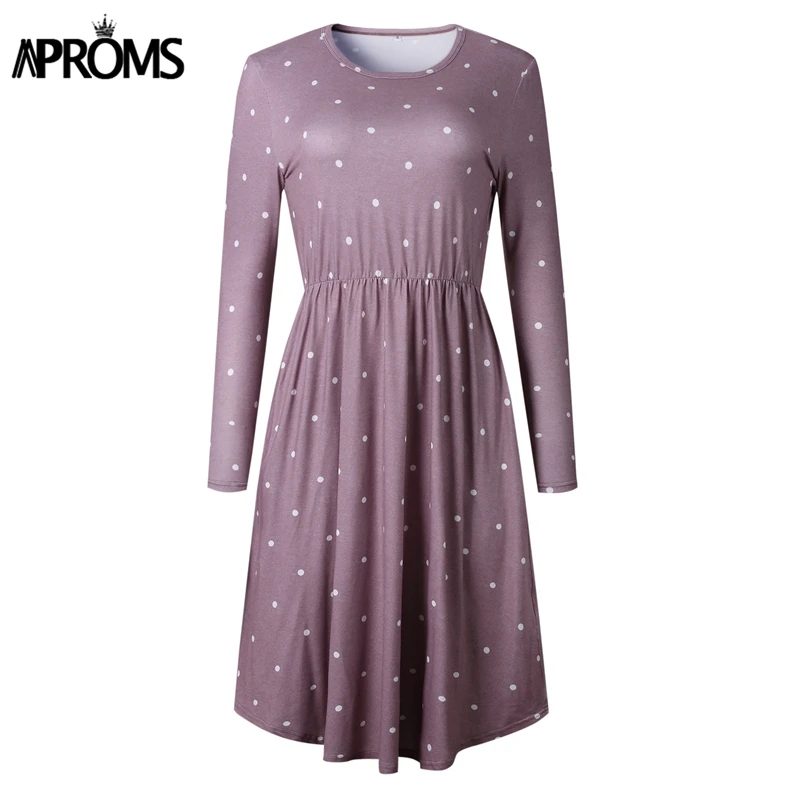 Aproms, шикарное зимнее платье миди в горошек с цветочным принтом, Женская Осенняя мода, платье с длинным рукавом, поясом и бантом, Платья для вечеринок, женское платье