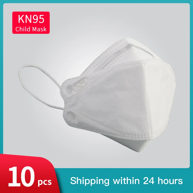 

10 pcs N95 Mask for Kids 95% Filtration Children Face Masks FFP2 Mouth Mask Respirator KN95 Baby Breathable Mask KF94 Mascherine
