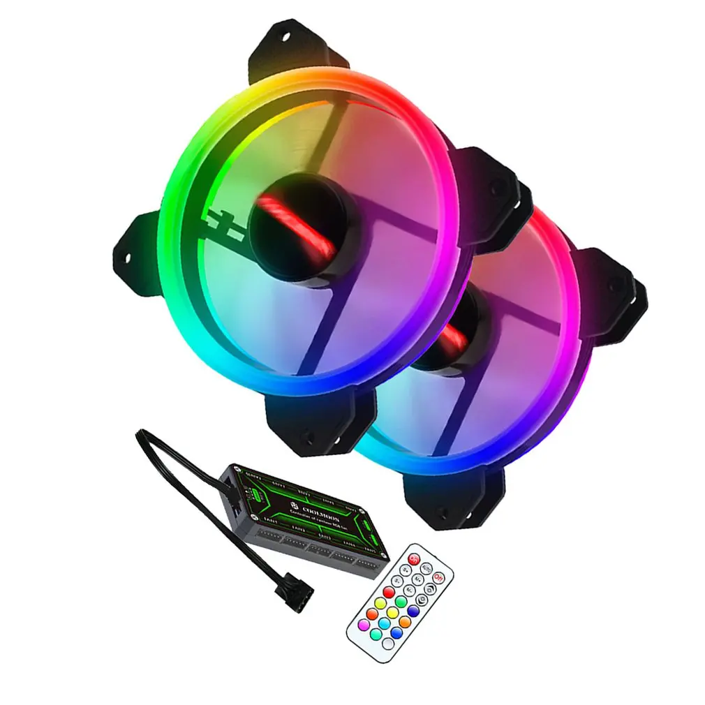 Светильник Rgb шасси вентилятор 12 см настольный компьютер Вентилятор охлаждения цветной яркий цвет Аврора тихий вентилятор