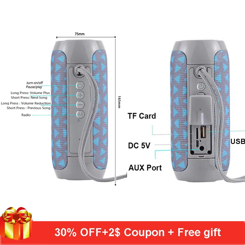 TG117 Wireless Bluetooth Speaker Column Portable Speaker Altavoz Bluetooth Soundbox 10W Outdoor with TF Card FM Radio for MIC TG117 Wireless Bluetooth Speaker Column Portable Speaker Altavoz Bluetooth Soundbox 10W Outdoor with TF Card FM Radio for MIC