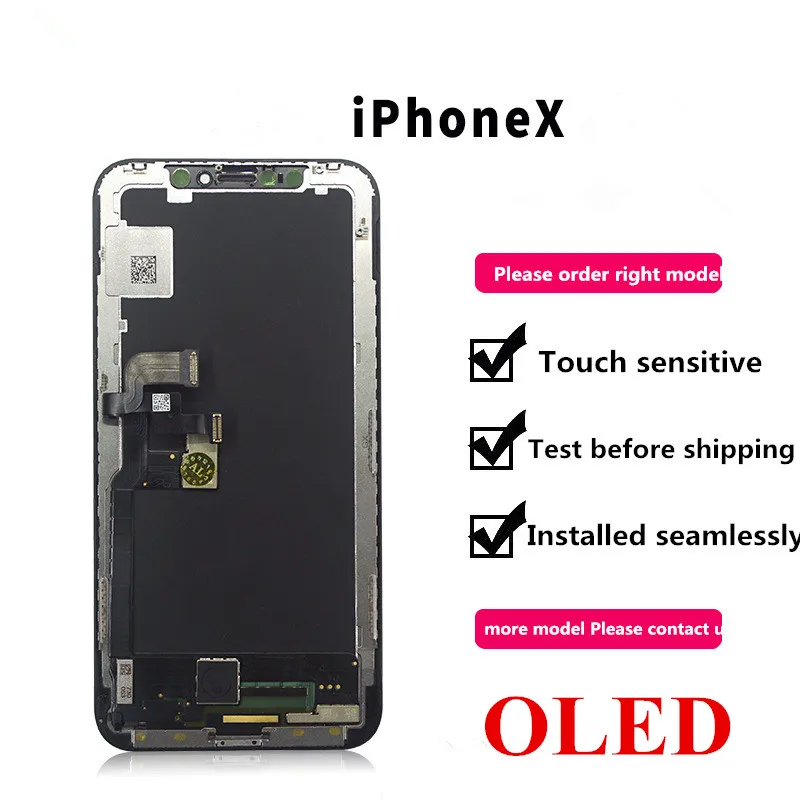 

For iPhone X LCD display Screen Digitizer Assembly No Dead Pixel LCD screen Replacement For iPhoneX OLED with 3D Touch+tools