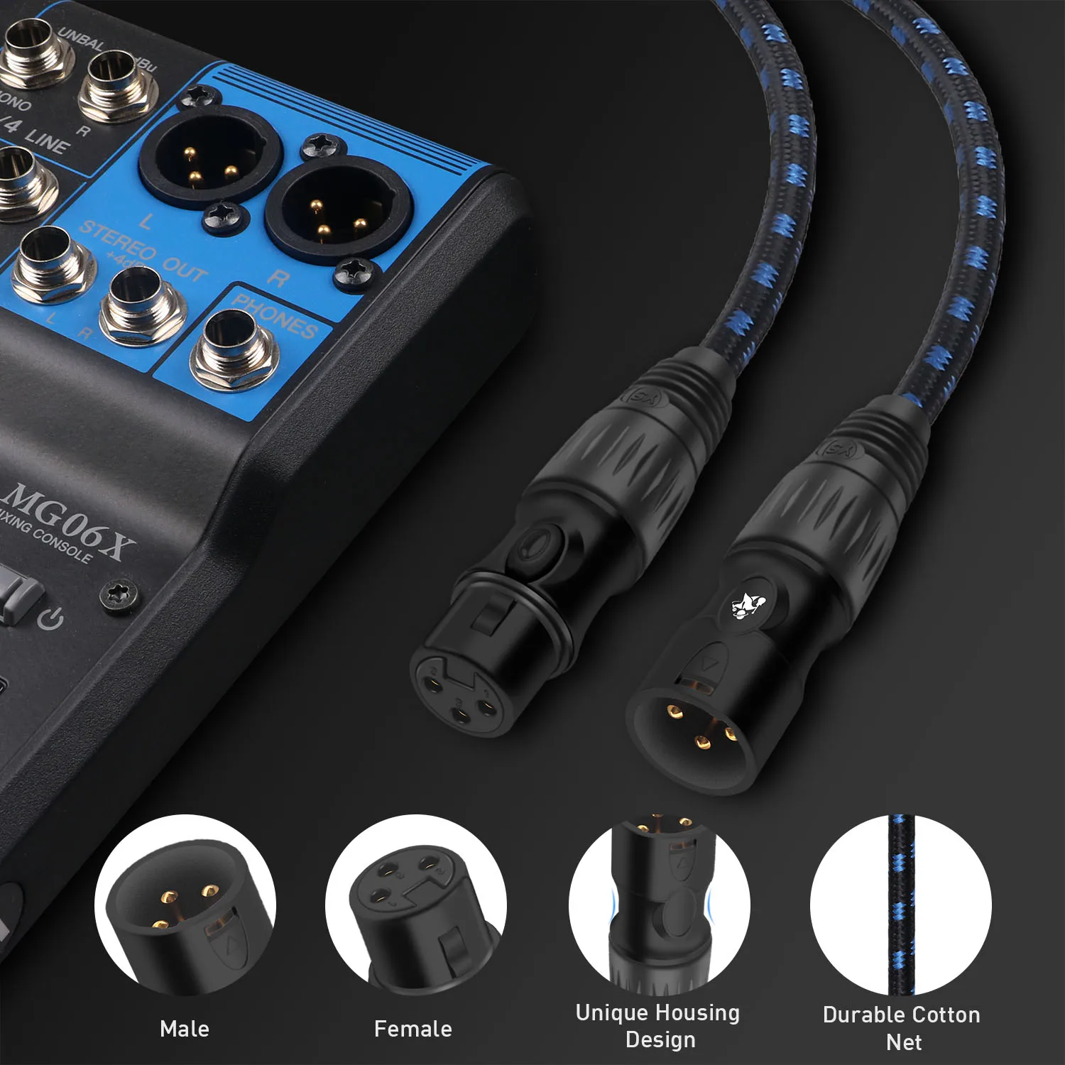 DREMAKE XLR ũ  ġ ڵ XLR 3  -  뷱 ũ ڵ   XLR AMP ̺ 2 