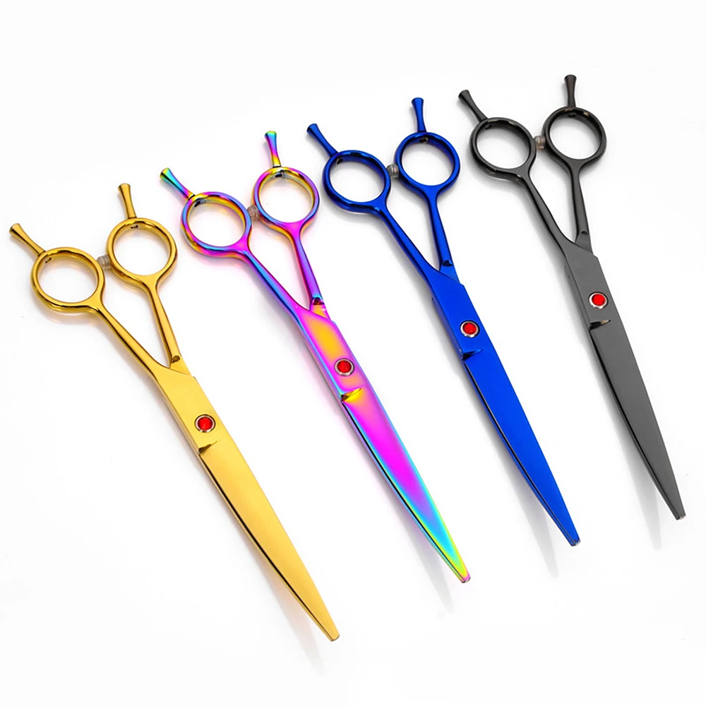 

4 Pieces Technicolor Hair Scissor Hair Cutting Professional Pet Grooming Kit Direct And Thinning Scissors and Curved Pieces