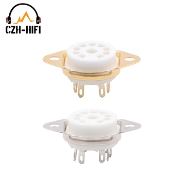 

10PCS 9pin Ceramic Tube Socket Valve Base for 6DJ8 12AX7 ECC83 B339 EL84 5670 6L13 12AU7 12AT7 Audio Amplifier DIY Bottom Mount