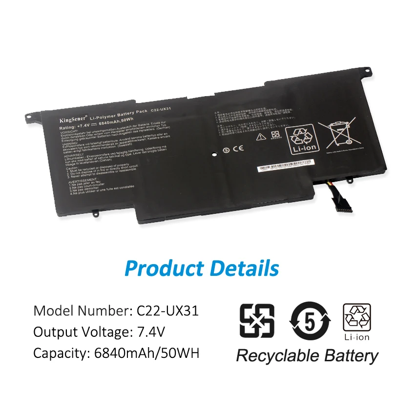 Kingsener-bateria para Notebook Modelo Novo para Asus Zenbook Ux31 Ux31a Ux31e - Imagem 2