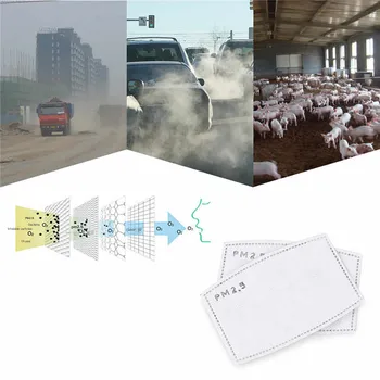 

20 pcs/bag 5 Layers Filter Face Mask PM2.5 Anti dust Face Mask Filter Activated Carbon Breathing Filters For Adult and Child