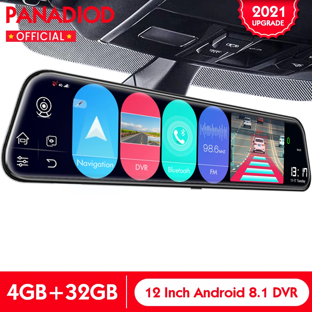 12 4G WiFi Android 8.1 Car DVR Rearview Mirror Dash Cam 2G+32G Navigation ADAS Video Recorder 12 4G WiFi Android 8.1 Car DVR Rearview Mirror Dash Cam 2G+32G Navigation ADAS Video Recorder