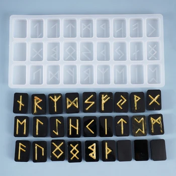 

Energy Symbol Runes Letter Word Model Mirror Casting Silicone Mould Crystal Epoxy Resin Mold DIY Pendant Making Tool