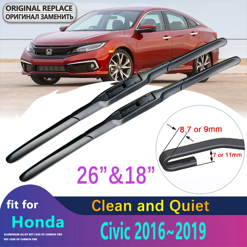 Escobillas de limpiaparabrisas delanteras para coche, accesorios para Honda Civic 10, 2016, 2017, 2018, ª generación, 10, FC, FC1, FC2, FC5| Limpiaparabrisas| - AliExpress