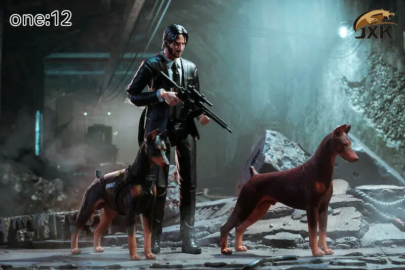 Модель животного JXK 1/12 Jxk022 Dobermann черная/Коричневая кожа цвет игрушки для домашних животных фигурка аксессуар F 6 ''фигурка