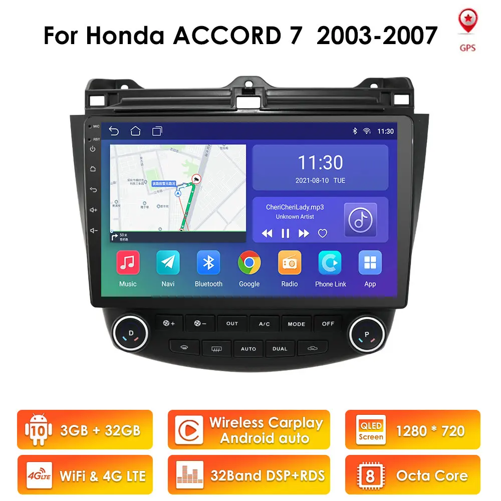 Автомобильный мультимедийный плеер на Android 10 с четырехъядерным процессором Wi-Fi 4G