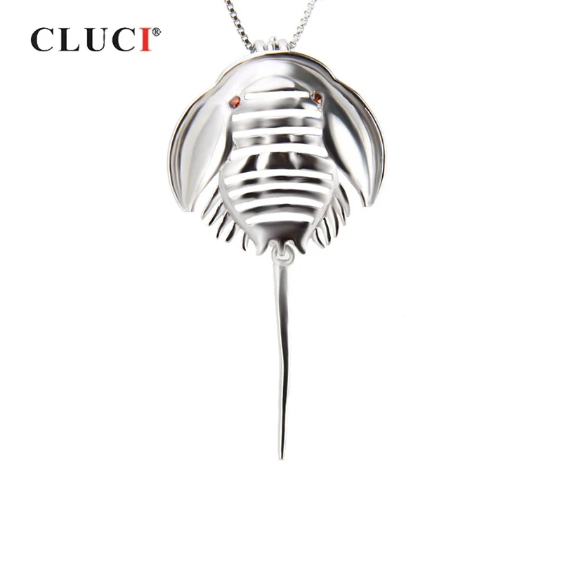 CLUCI Limulus Серебро 925 Подвески кулон для изготовления ювелирных изделий 2 шт. Красный Циркон драгоценный камень 925 серебряная клетка кулон