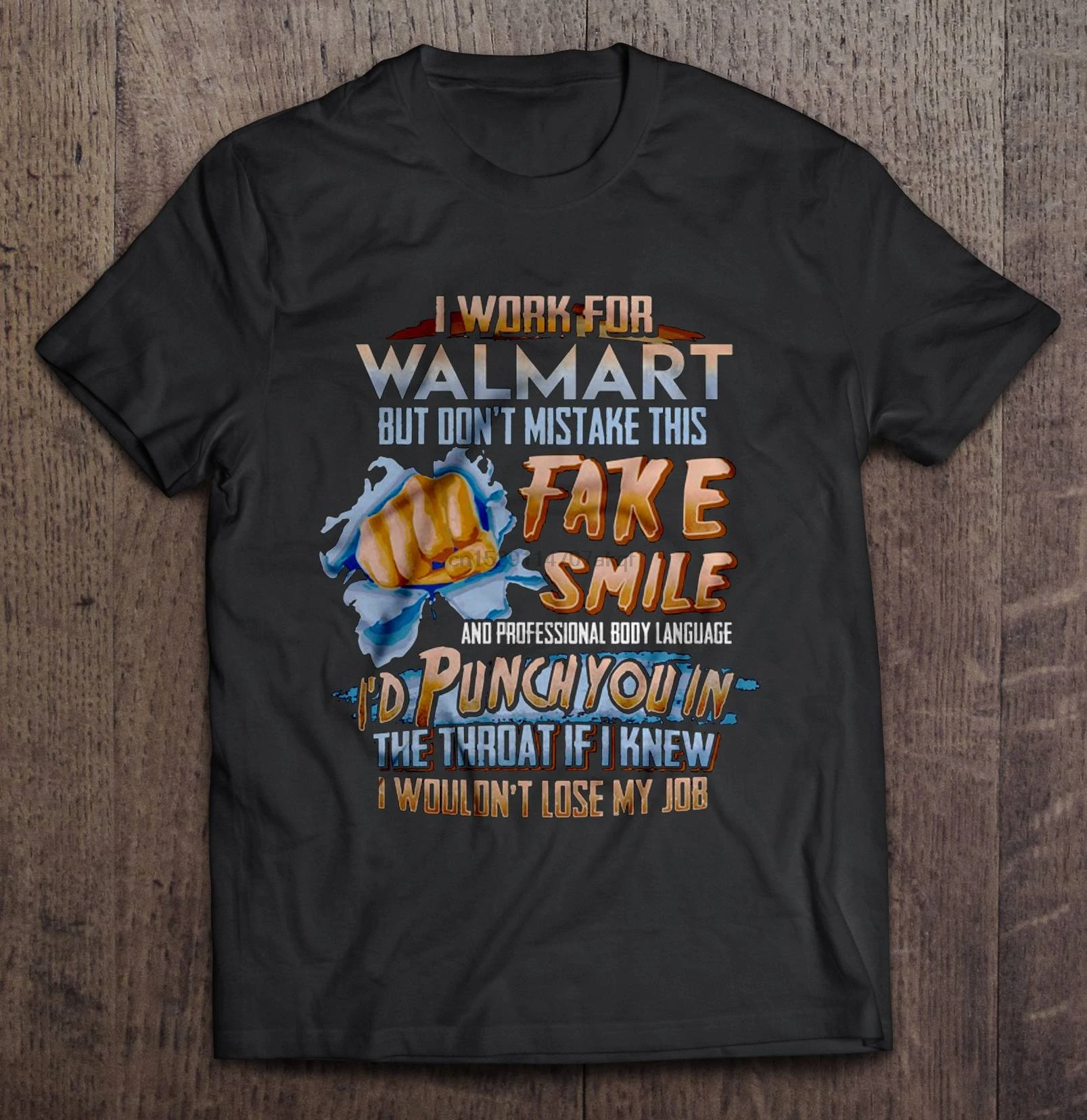 Мужская забавная футболка модная я работаю на Walmart но не ошибся в этой фальшивой