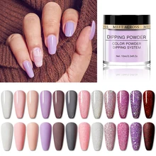 MEET через чистый окунание ногтей порошок сверкающий блеск натуральный сухой Маникюр Искусство пыли хром DIY украшения