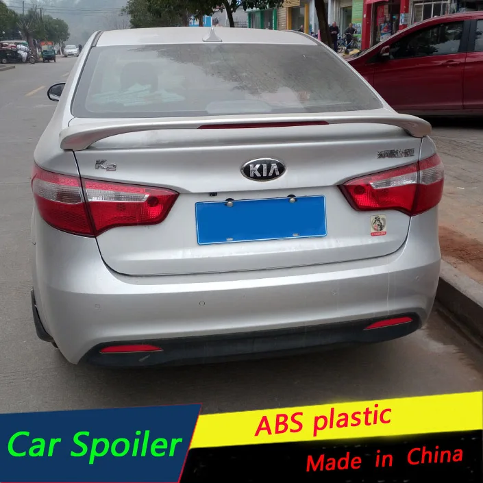 Спойлер для Kia RIO K2 со светодиодной подсветкой из АБС пластика заднее крыло