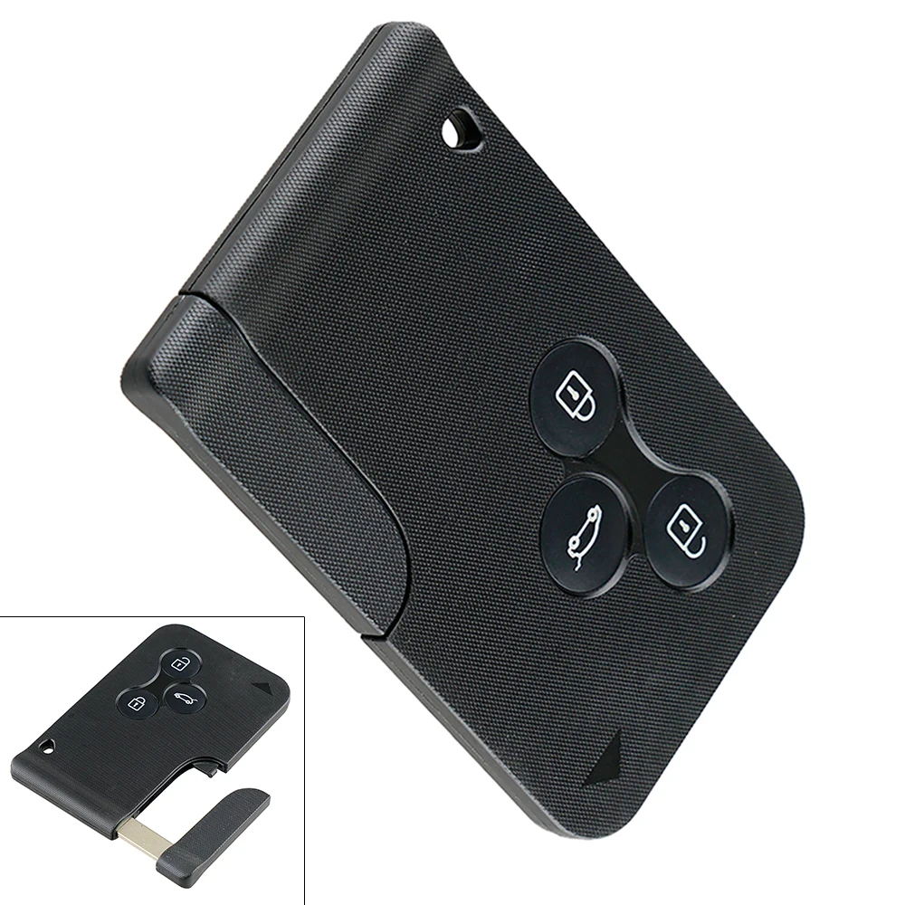 433MHz 3 Buttons Remote Car Key with ID46/7947 Chip and Flip Folding Uncut Blade Card Fit for Renault Megane Scenic 2003-2008