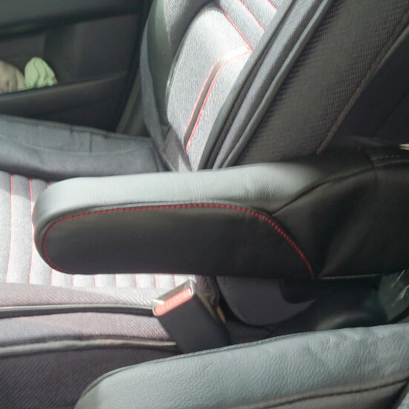 Red lines Для Honda CRV 2010- микрофибра кожа водителя ПАССАЖИРСКОЕ СИДЕНЬЕ подлокотник ручка декор крышка Защитная отделка Аксессуары - Название цвета: Red lines