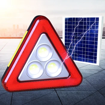 

Multifunctional Car-borne Emergency Triangular Warning Plate Warning Frame with LED Lamp COB Strong Spotlight Flood Lamp New