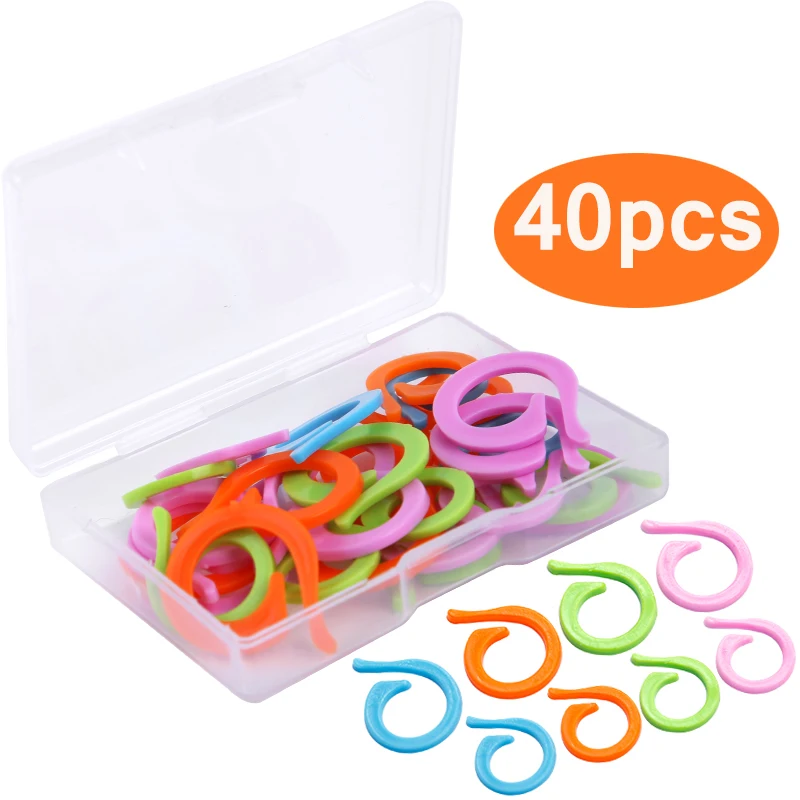KAOBUY 40 Uds de marcadores de croché gran puntada, imperdible marcadores anillo accesorios de costura para tejido DIY tejer herramientas