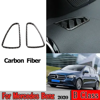 

Auto Interior Sticker Accessories For Mercedes Benz B Class GLB 2020 Real Carbon FiberDashboard Air Conditioning Vent Frame Trim