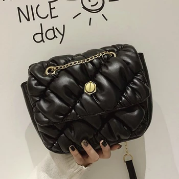 

Quality Leather Chain Strap Female Shoulder Bag Small Crossbody Bags for Women Casual Flap Bag Solid Ladies' Messenger Bag Sac