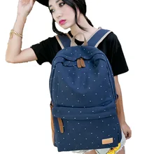 Корейский стиль рюкзак женский в горошек холст рюкзак школьный сумка женская сумка поколение жира