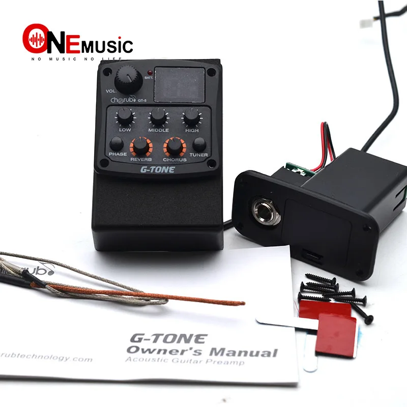Cherub G Tone GT 5 Акустическая гитара Preamp пьезо пикап 3 полосный эквалайзер встроенный