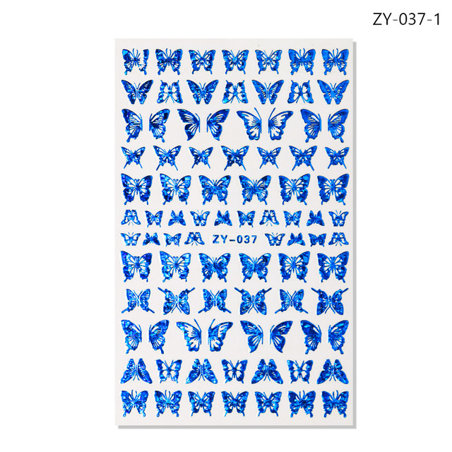 Craft Sticker 3D Nail Art Sticker Ultra-thin Butterfly Nail Art Decoration Sticker Holographic Laser Butterfly Nail Decals