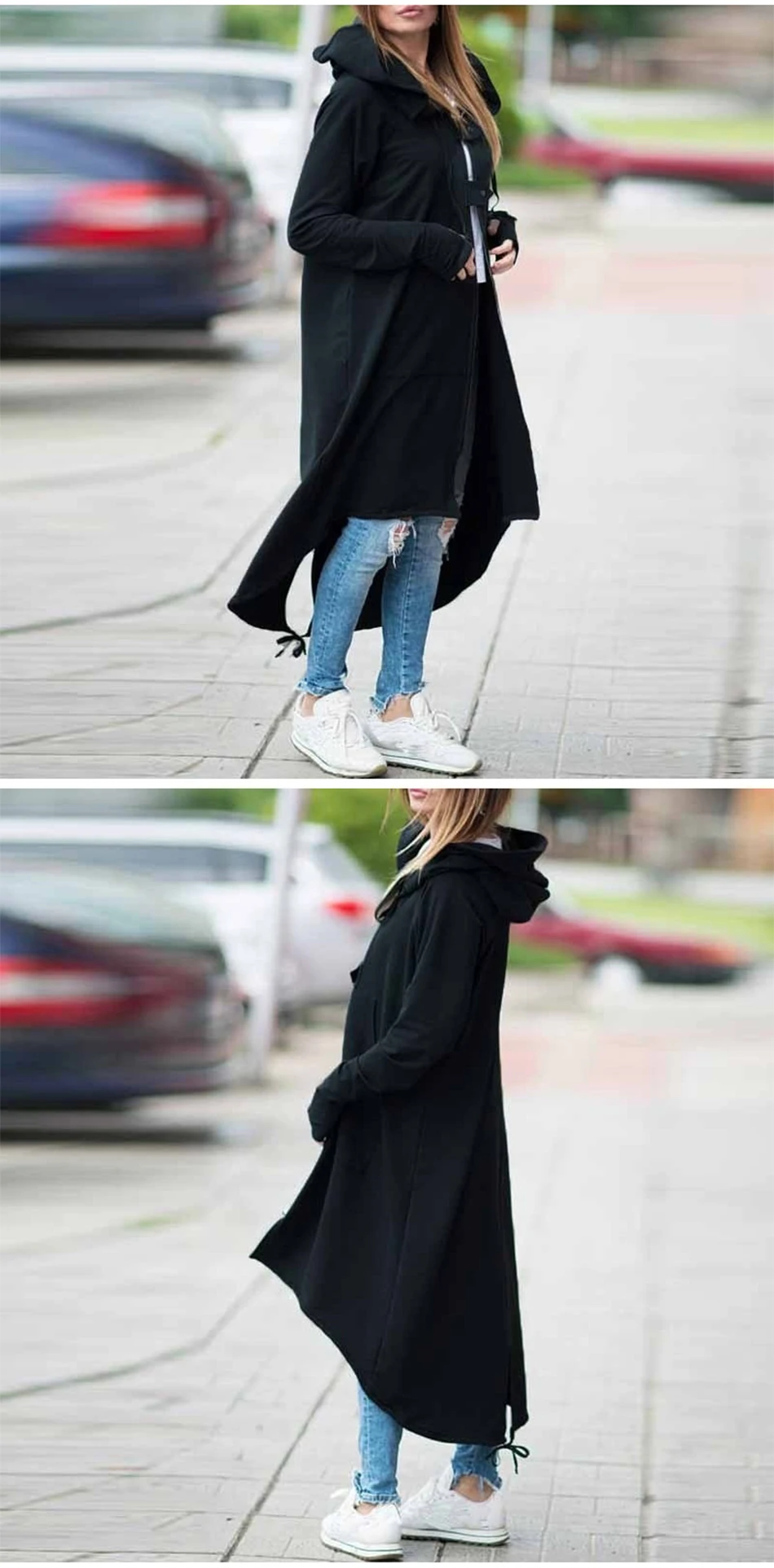 Женское зимнее пальто с длинным рукавом и капюшоном, Осеннее повседневное черное пальто на молнии размера плюс 5XL, бархатное длинное пальто, Женское пальто, одежда 019