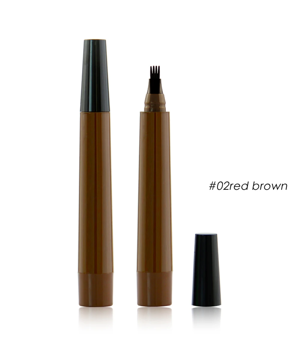 Líquida da Sobrancelha da Etiqueta Privada do Oem Lápis de Maquiagem de Olho Marrom de Quatro Feito sob Encomenda Pena Microcarving Impermeável Pontas Cosmético 6 do oem microcarving impermeável lápis de maquiagem