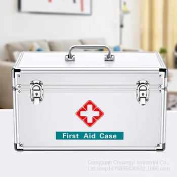 

Storage Medicine Box Home Portable Aluminum Alloy Double Open Space Strong And Beautiful Heat Insulation Antibacterial Durable