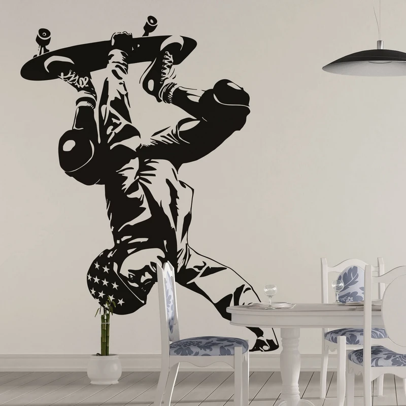 Roller Skating Skate Sticker Skateboard Sports Decal Kids Room Posters Vinyl Pegatina Decor Mural Wall Decals Sticker