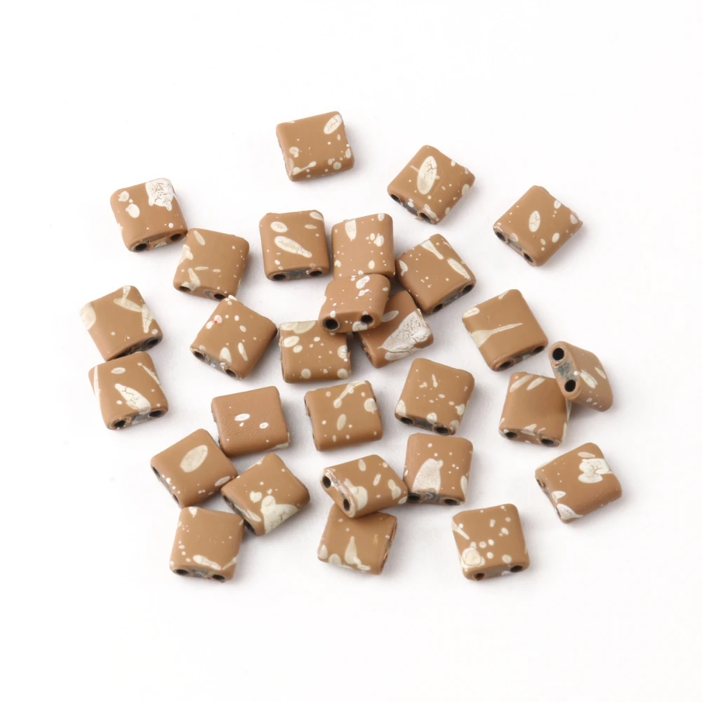Natural Matte Hematite Stone Two-Hole Spacer Beads