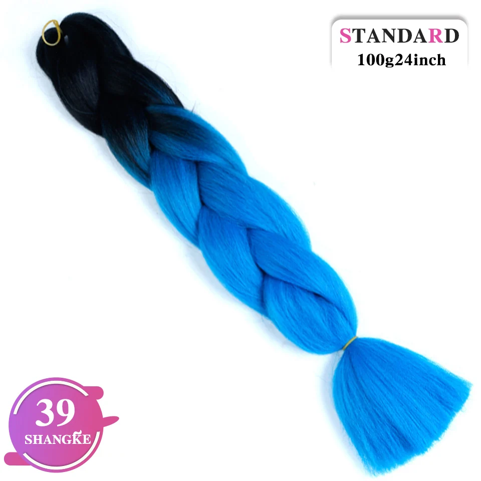 HOUYAN омбре плетение волос Pageup вязание крючком огромные косы волос Cabelo Colorido синие синтетические афро волосы для наращивания - Цвет: #16