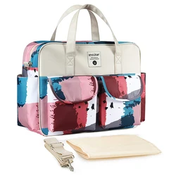 Sac à langer imprimé à la mode, grande capacité, imperméable, pour maman, voyage, soins pour bébé, 10 couleurs 