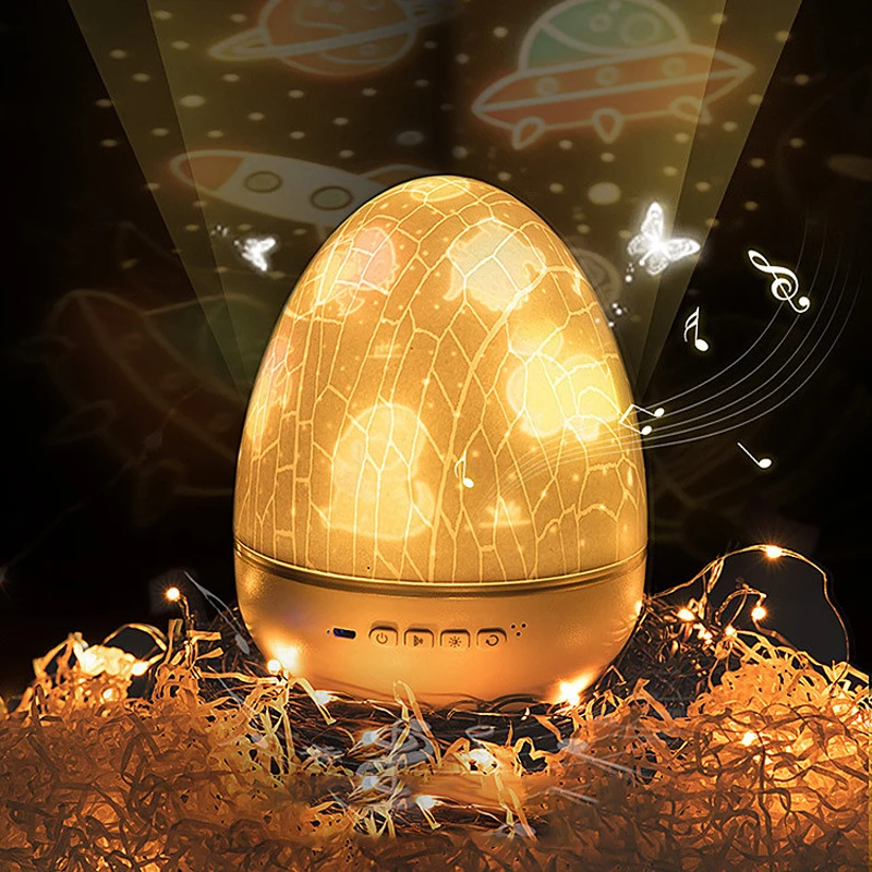 

LED projector bluetooth music starry sky projector lamp Christmas gift bedside night light new strange eggshell