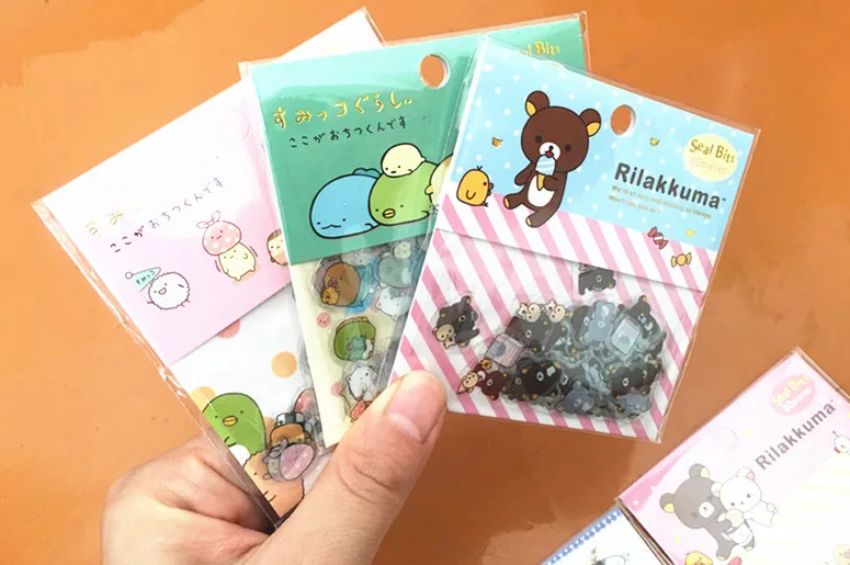 Cartoon Animal Sticker Package Cat Bear Diary Adhesive Paper Hand Account Decorative Stickers 80 Pcs