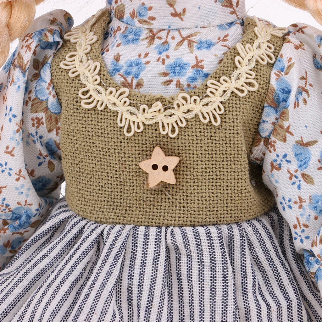 12inch Porcelain Doll Victoria Style Baby Girl Figures Dollhouse People Decoration ( Floral Dress Hat Outfits)