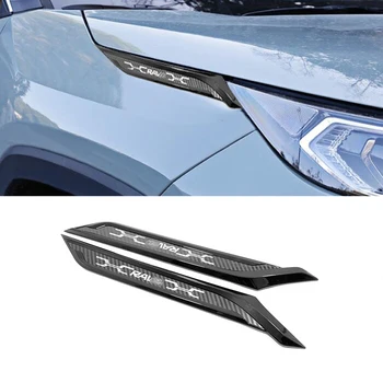 

2PCS CHROME HOOD SIDE PANEL MOULDING EMBLEM STICKERS FOR TOYOTA RAV4 2019 2020 ACCESSORIES CAR-STYLING