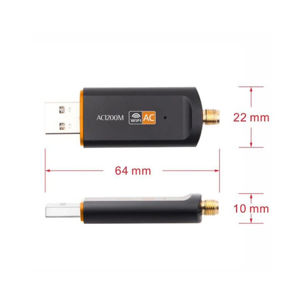 Koop 1200Mbps USB3.0 Wifi Adapter RTL8812CU IEEE802.11ac Dual Band 5 Ghz 2.4 Ghz Draadloze Netwerkkaart Wifi Dongle Voor Desktop laptop