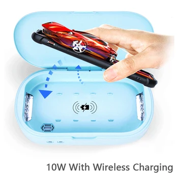 

Phone Disinfection Box Home Cleaning 10W Wireless Fast Charging Applicable Wireless Charger UV Mobile Phone Sterilizer