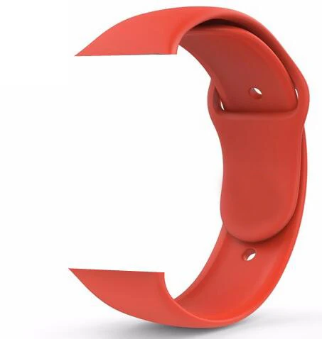 Элегантная форма Силиконовые петли для наручных часов Apple Watch серии 1/2/3, 42 мм, 38 мм, ремешок для наручных часов iWatch, 4 40 мм 44 резиновые Sportseries 5 - Цвет ремешка: Оранжевый
